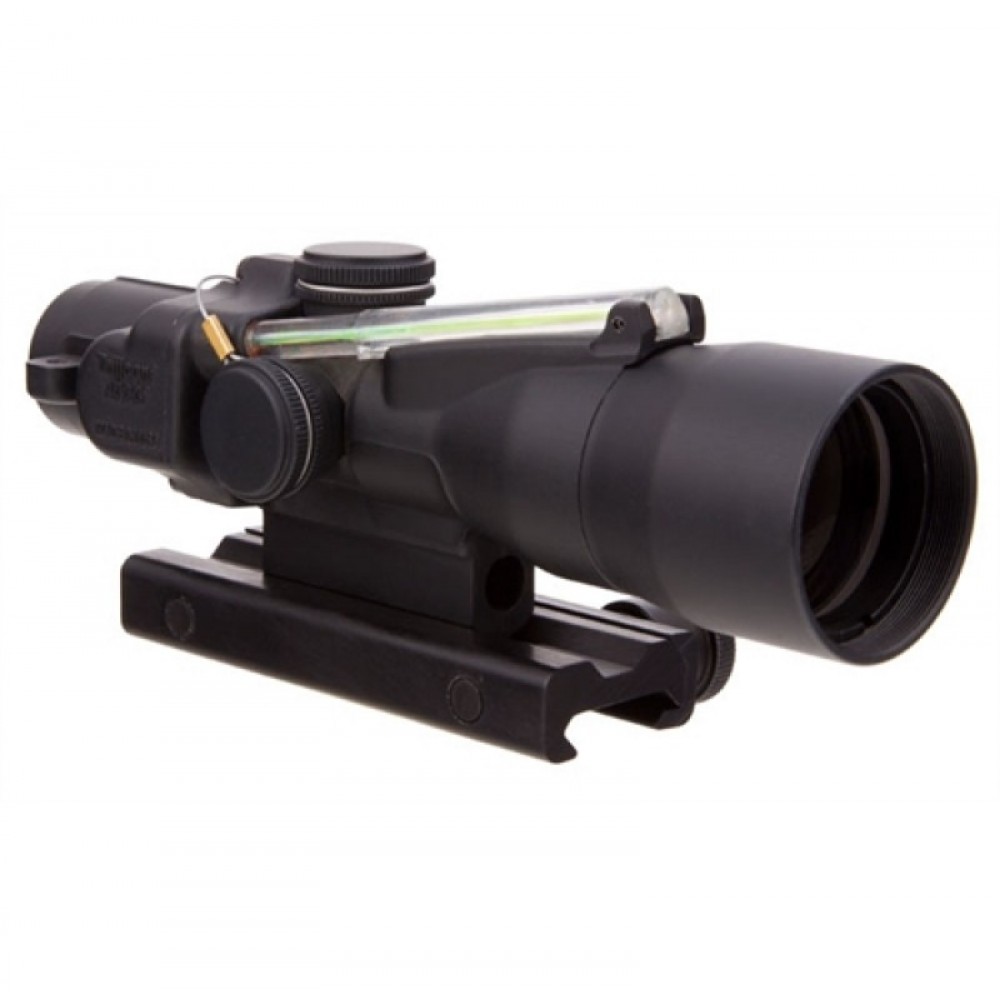 TRIJICON 3X30 COMPACT ACOG DUAL ILLUM GREEN HORSESHOE/ DOT 7.62X39/123GR BALLISTIC W/ COLT KNOB THUM
